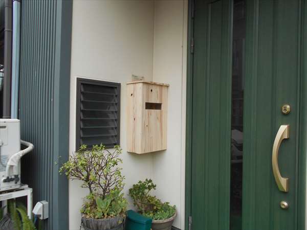 玄関壁にポストを作りました 静岡市 注文住宅 マルモホーム